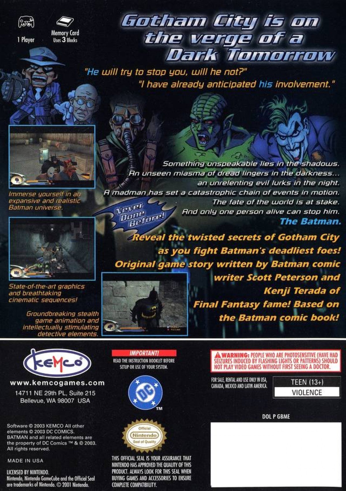 Batman: Dark Tomorrow – GameCube (GC)