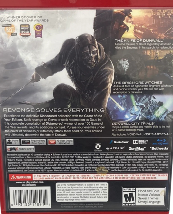 Dishonored [Game of the Year][Greatest Hits] – PlayStation 3 (PS3)