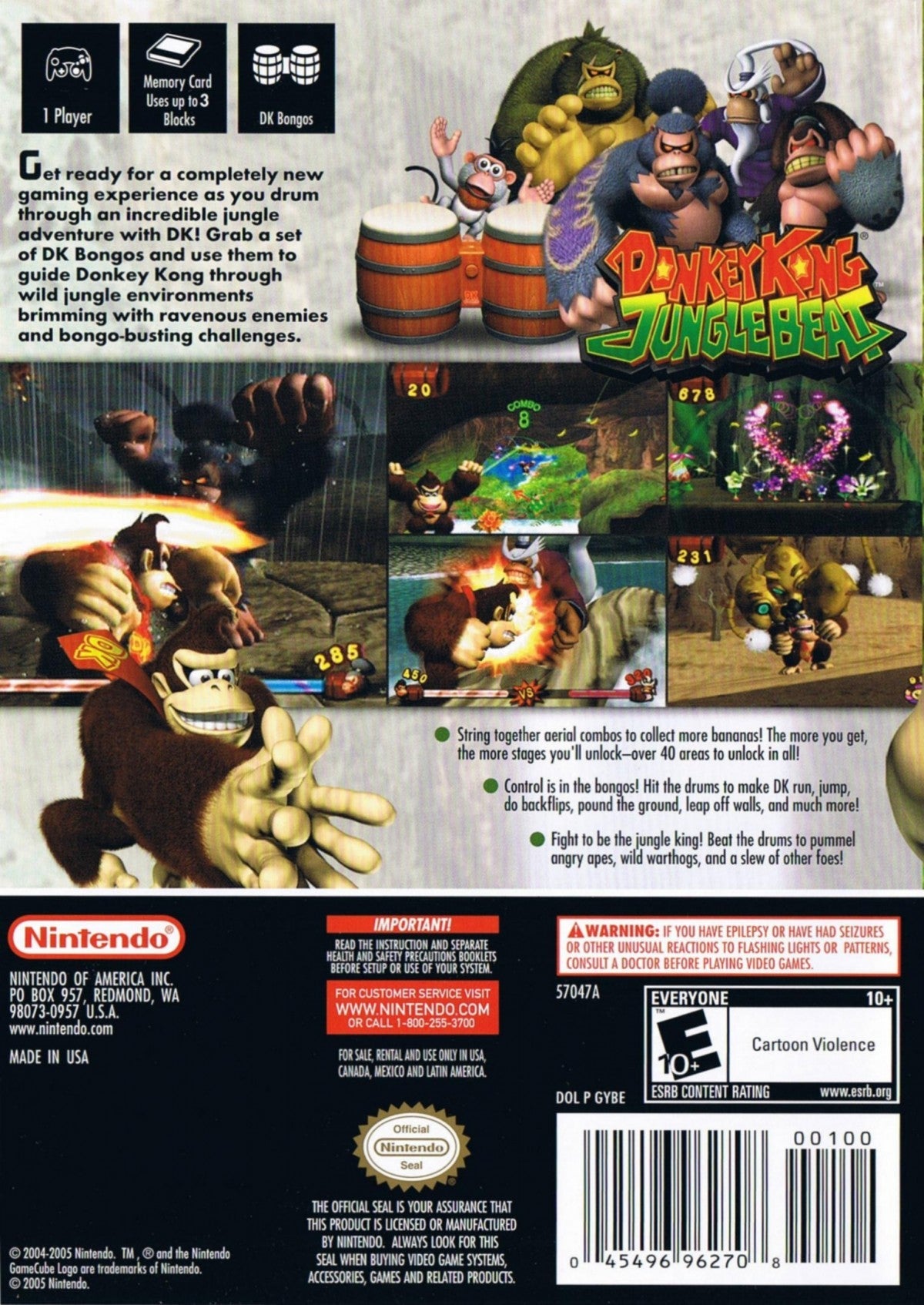 Donkey Kong: Jungle Beat [DK Bongos Bundle][Missing Bundle Box] – GameCube (GC)