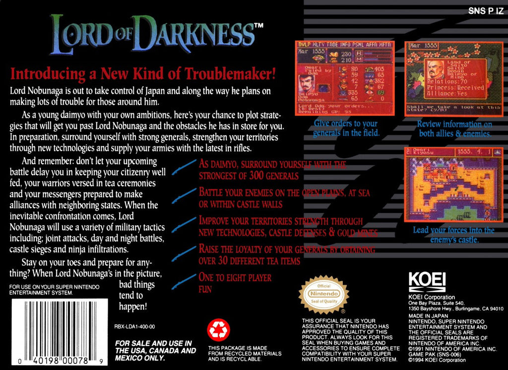 Lord of Darkness – Super Nintendo Entertainment System (SNES)