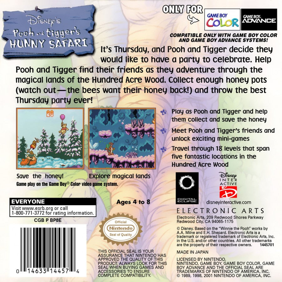 Pooh and Tigger's: Hunny Safari – Game Boy Color (GBC)