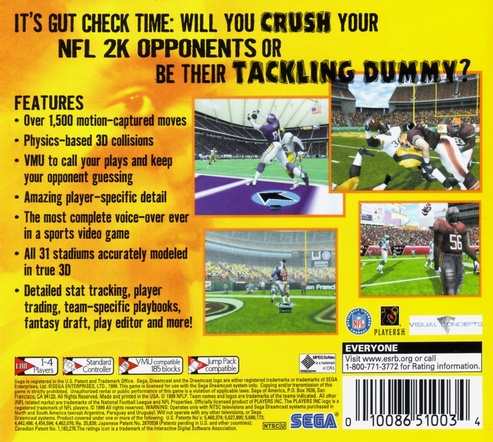 NFL 2K [Sega All Stars] – Sega Dreamcast (DC)