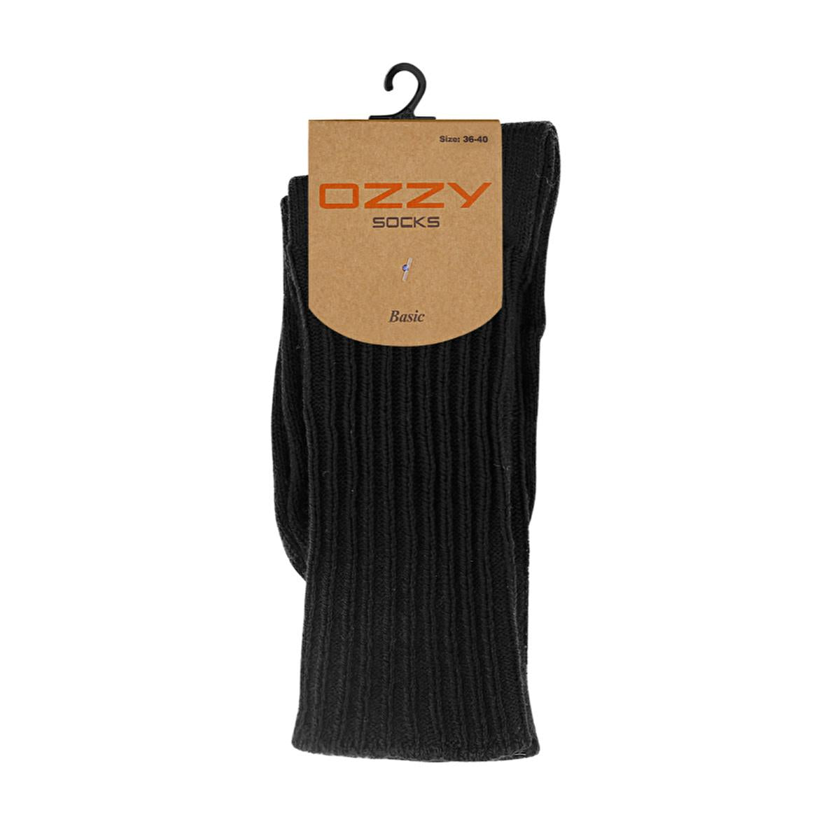 Ozzy Women's Woolen Socks - Black, Comfortable, Stretchy - Size 36/40
