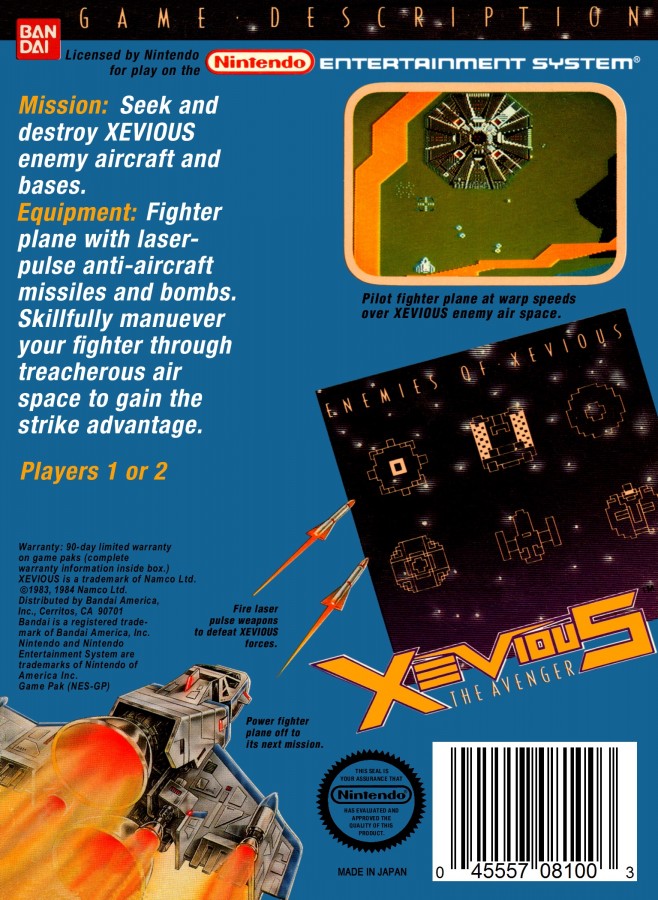 Xevious – Nintendo Entertainment System (NES)