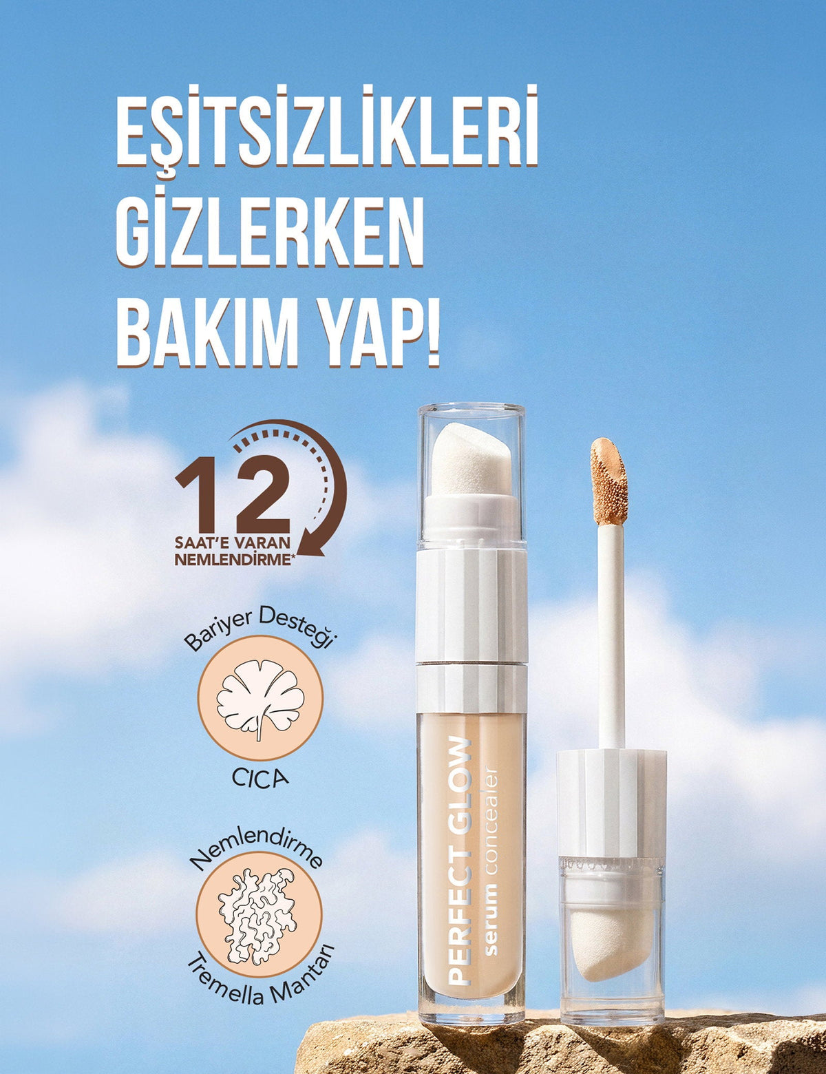 Flormar Perfect Glow Radiant Serum Concealer with Sponge 10ml