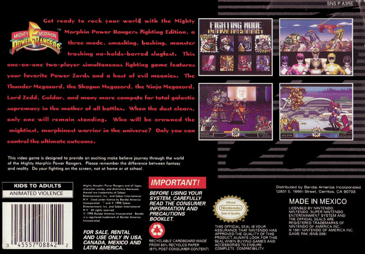Power Rangers Fighting Edition – Super Nintendo Entertainment System (SNES)