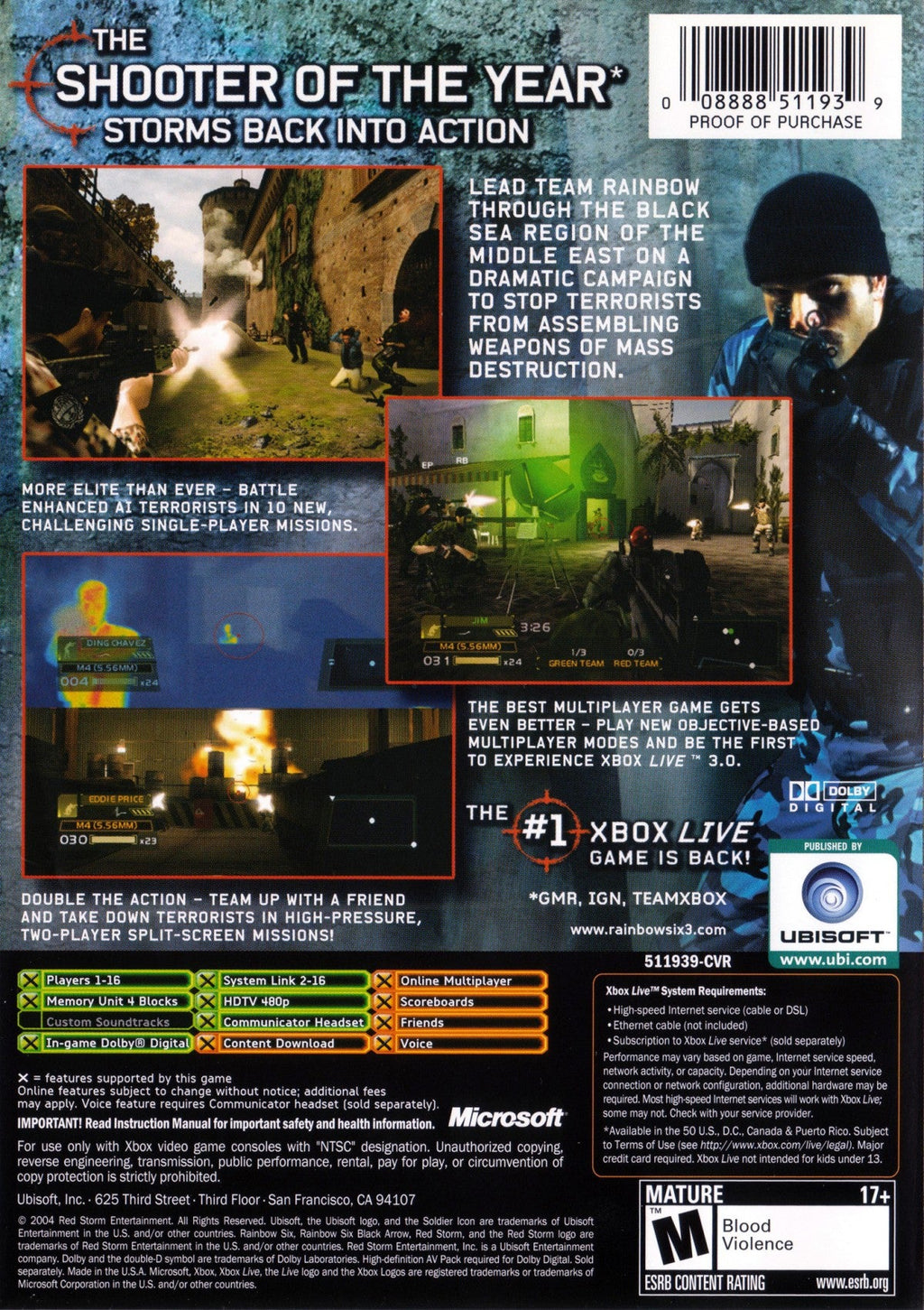 Tom Clancy's Rainbow Six 3: Black Arrow – Xbox (XBOX)