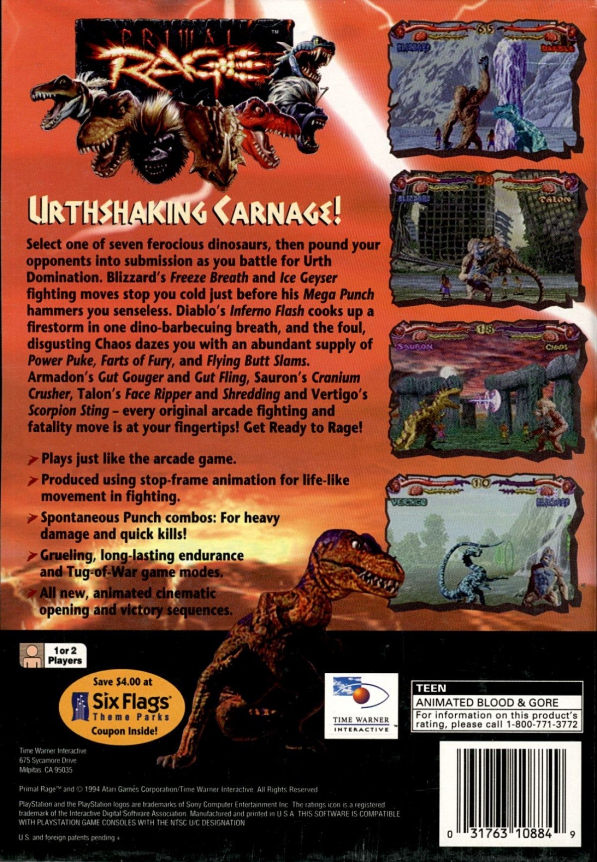 Primal Rage [Long Box] – PlayStation 1 (PS1)