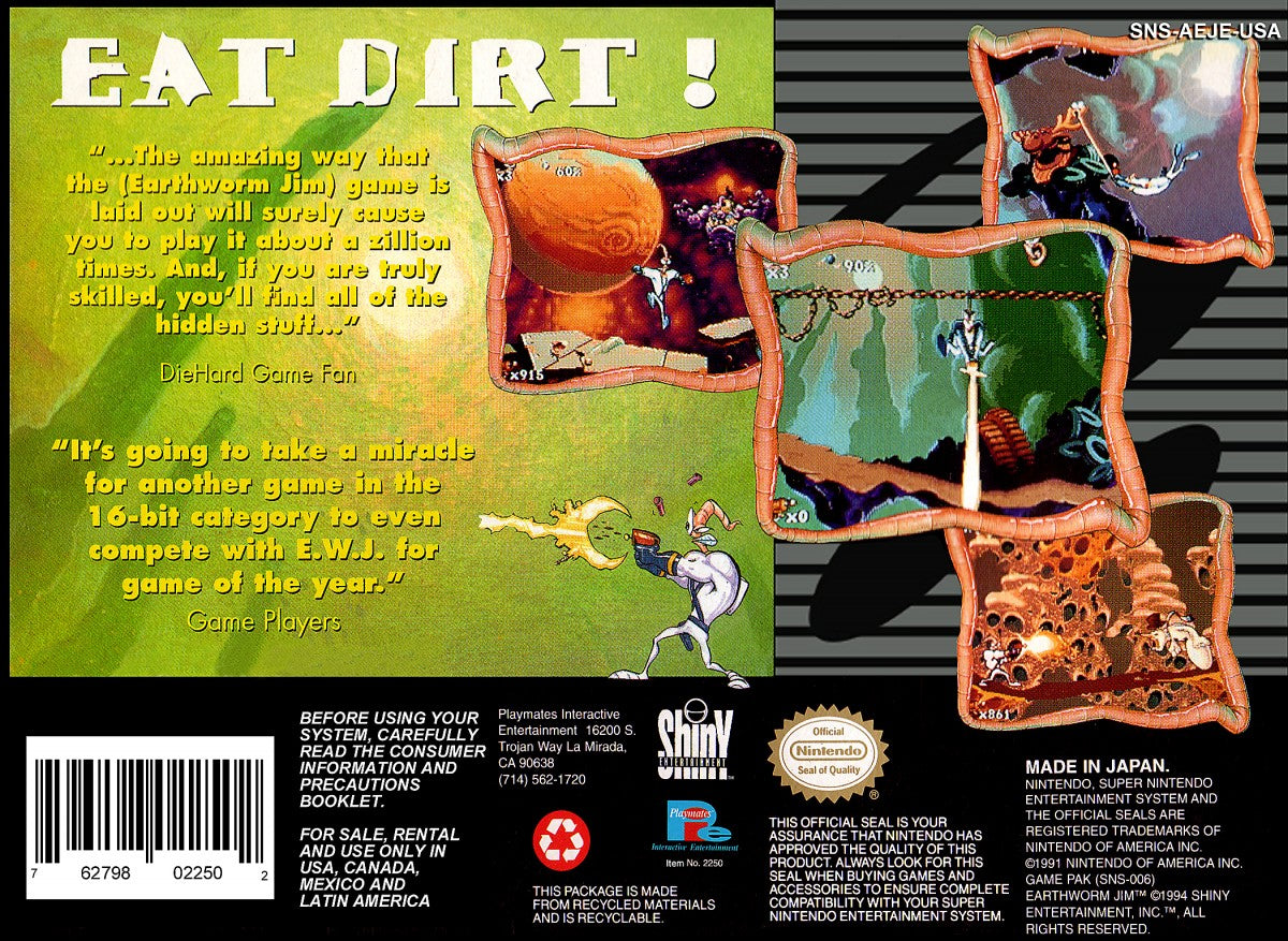 Earthworm Jim – Super Nintendo Entertainment System (SNES)