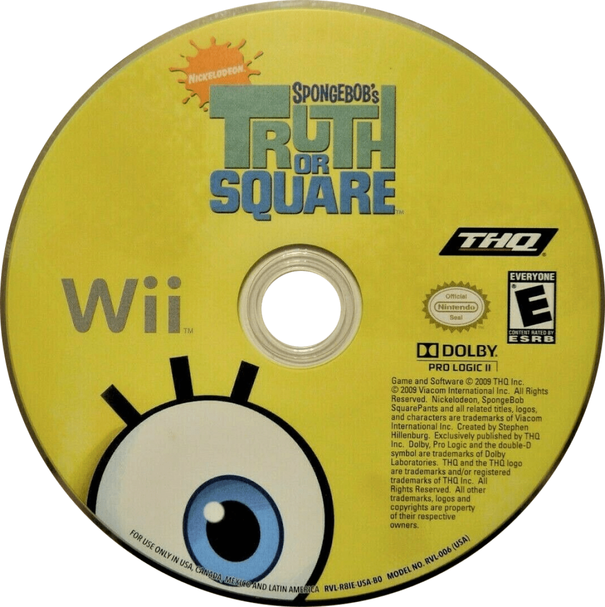 SpongeBob's Truth or Square – Nintendo Wii (Wii)