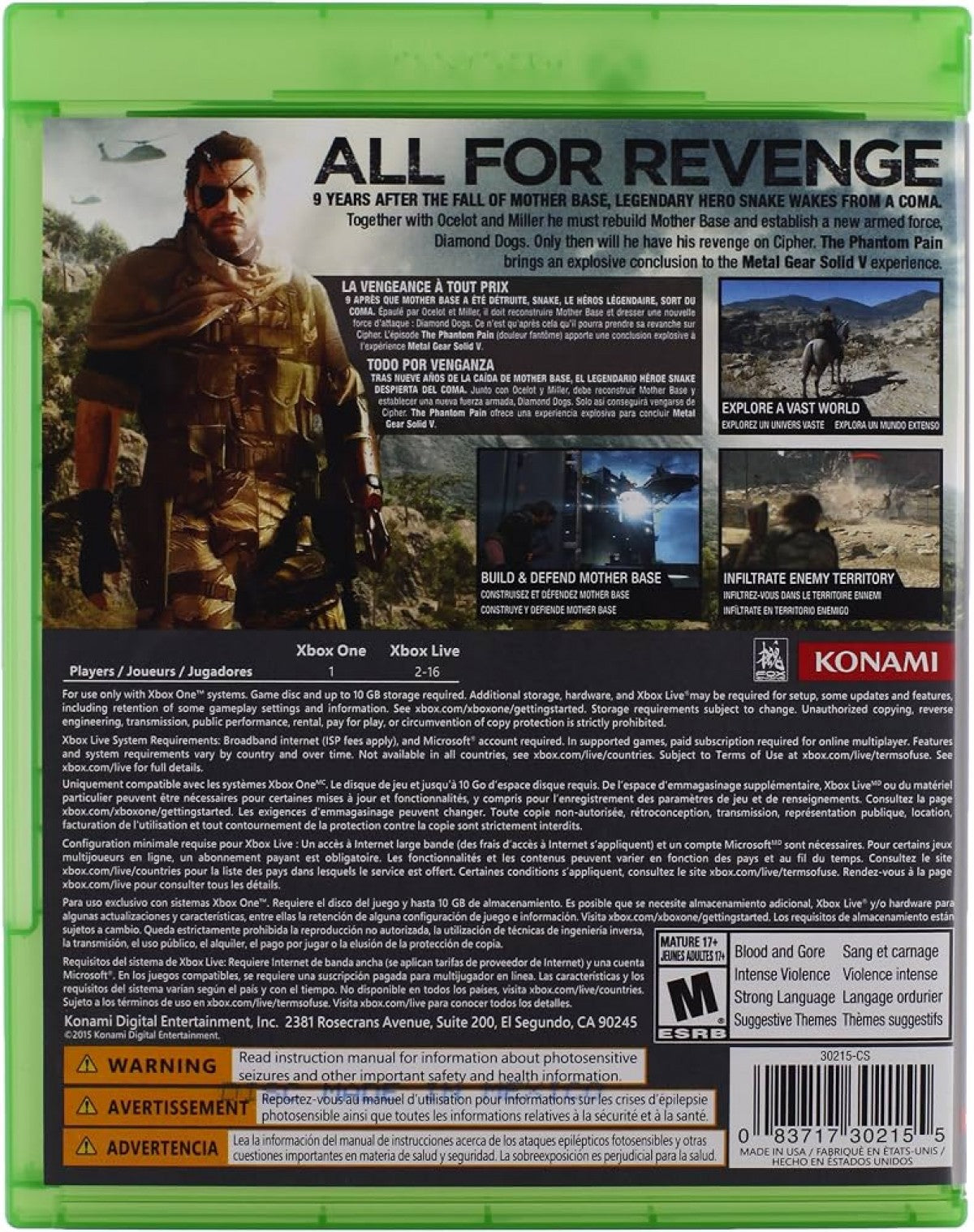 Metal Gear Solid V: The Phantom Pain – Xbox One (XONE)