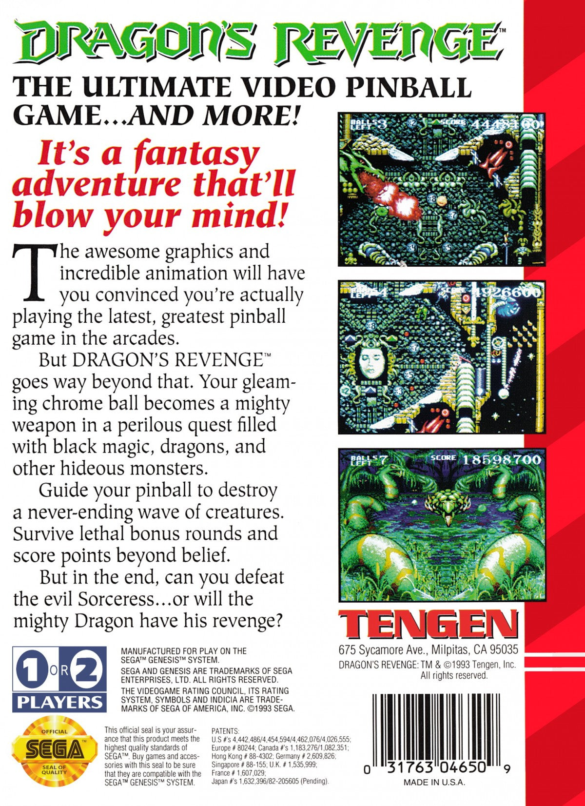 Dragon's Revenge – Sega Genesis (GEN)