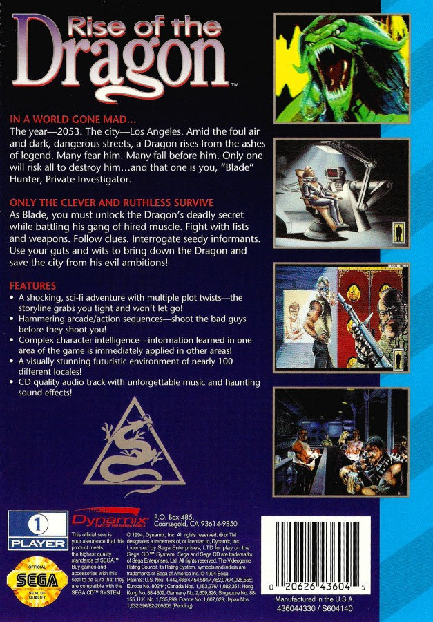 Rise of the Dragon – Sega CD (SCD)