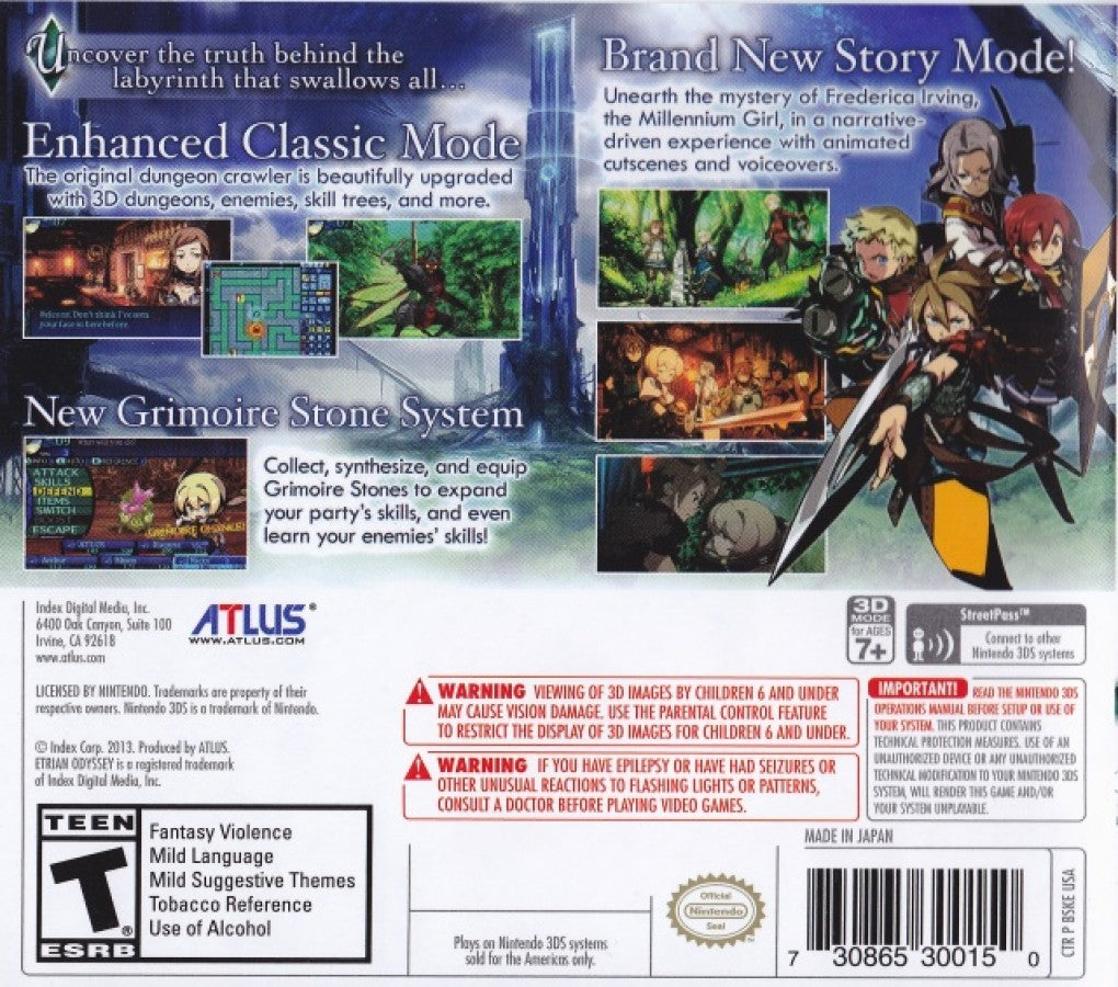 Etrian Odyssey Untold: The Millennium Girl – Nintendo 3DS (3DS)