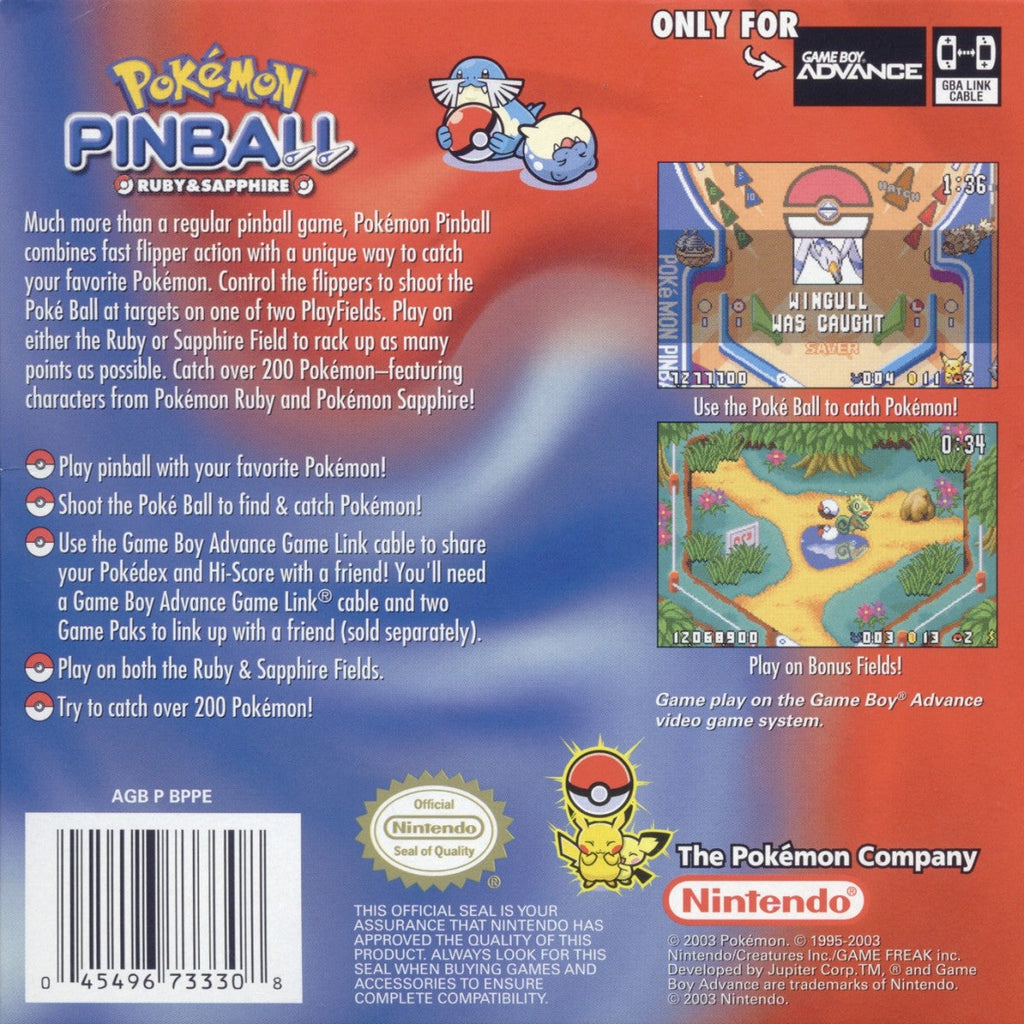 Pokemon Pinball: Ruby and Sapphire – Game Boy Advance (GBA)