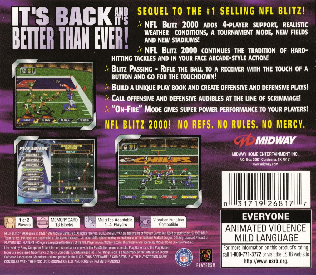 NFL Blitz 2000 – PlayStation 1 (PS1)
