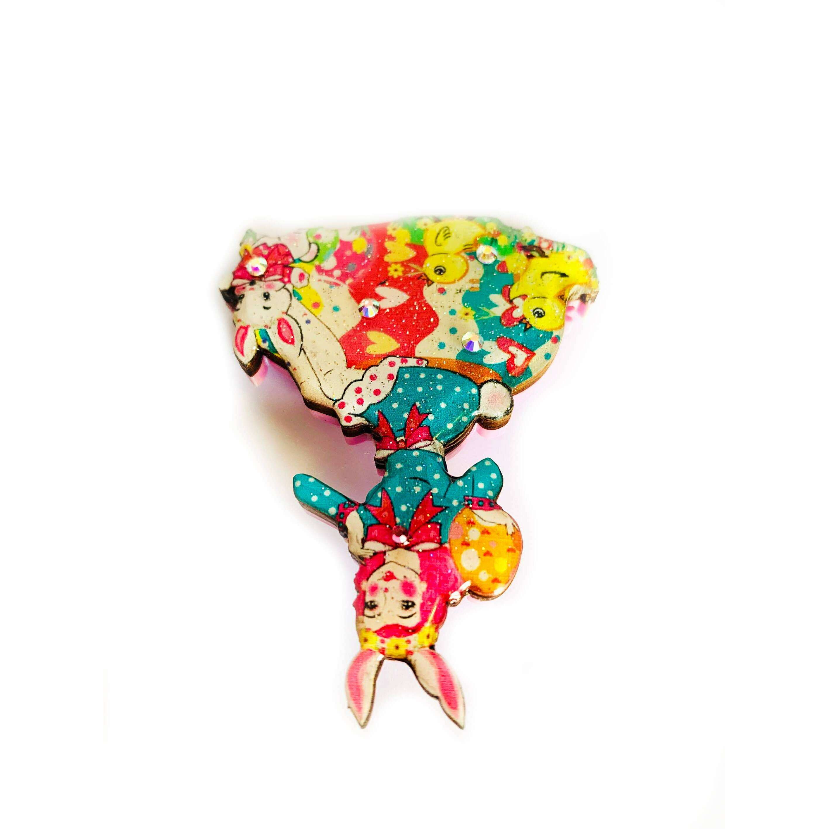 Easter Egg Girl & Friends Brooch