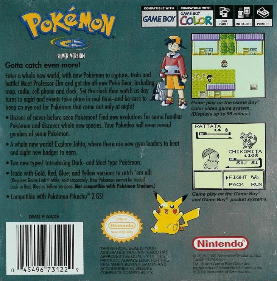 Pokemon: Silver Version – Game Boy Color (GBC)