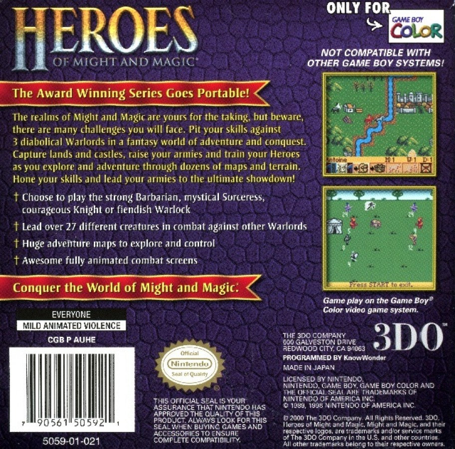 Heroes of Might and Magic – Game Boy Color (GBC)