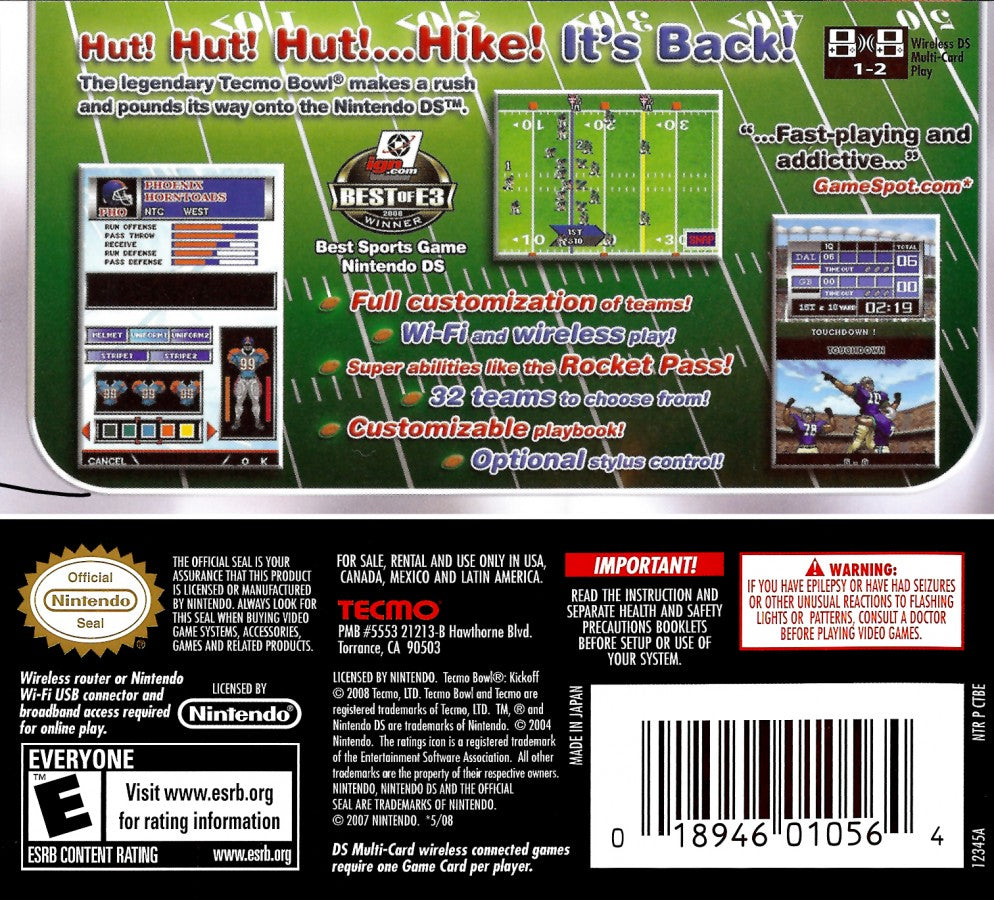 Tecmo Bowl: Kickoff — Nintendo DS (DS)
