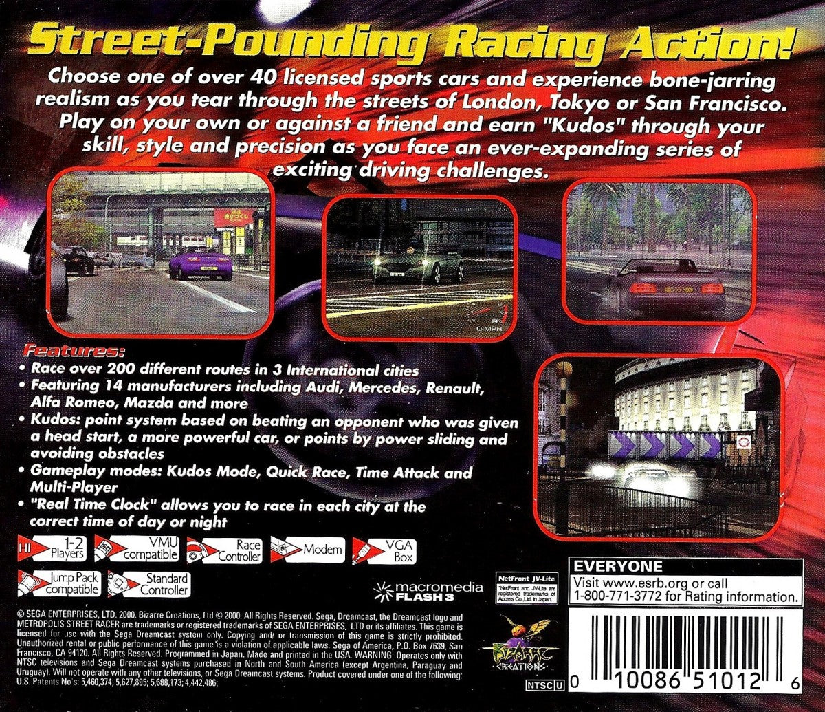 Metropolis Street Racer – Sega Dreamcast (DC)