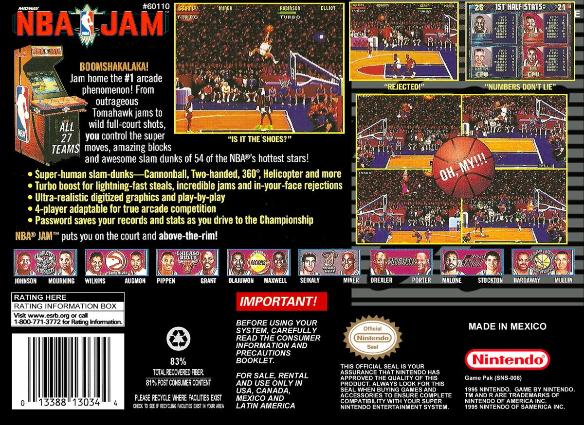 NBA Jam — Super Nintendo Entertainment System (SNES)