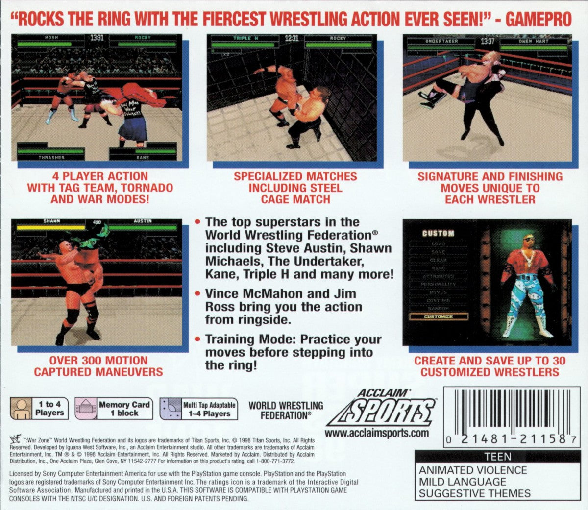WWF War Zone – PlayStation 1 (PS1)