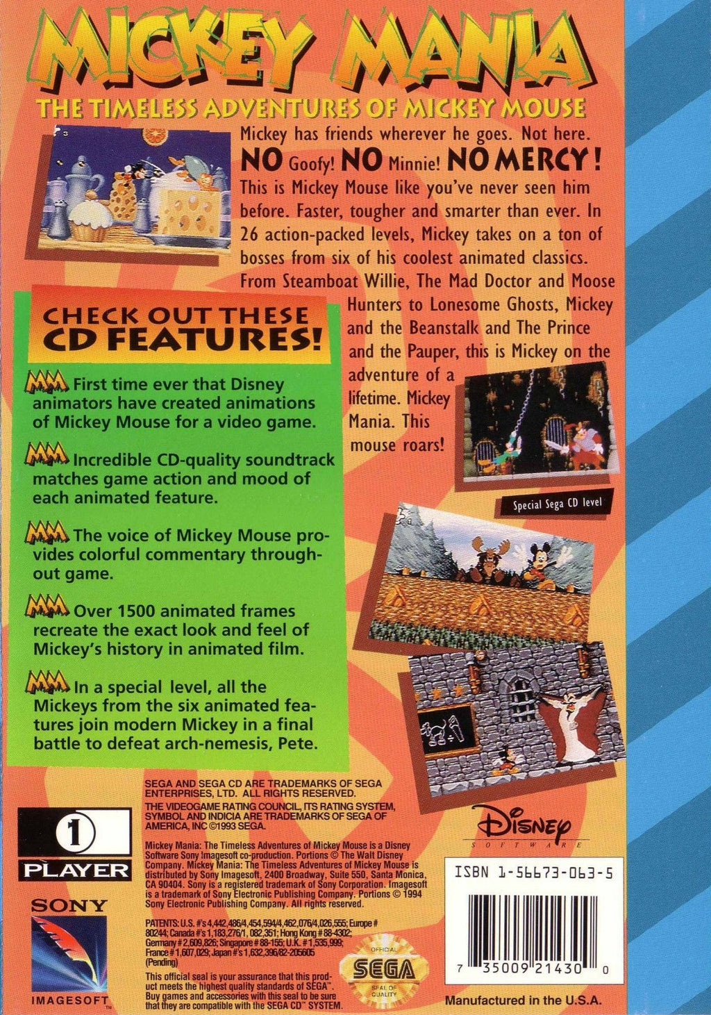 Mickey Mania – Sega CD (SCD)