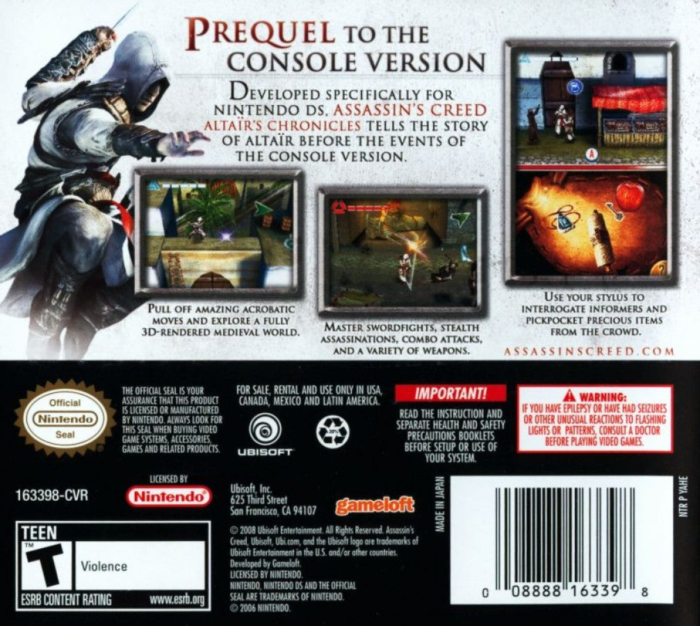 Assassins Creed: Altair's Chronicles — Nintendo DS (DS)