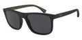 Emporio Armani Matte Black Men's Square Sunglasses 56mm