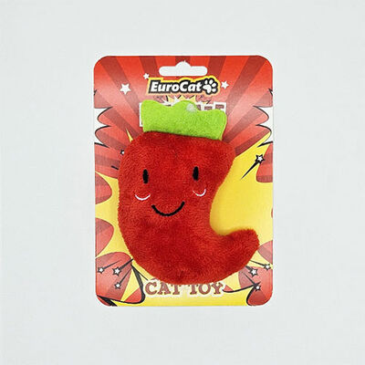 EuroCat Plush Red Pepper Cat Toy for Active Play