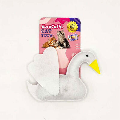 EuroCat Plush Swan Cat Toy Soft Interactive Playmate