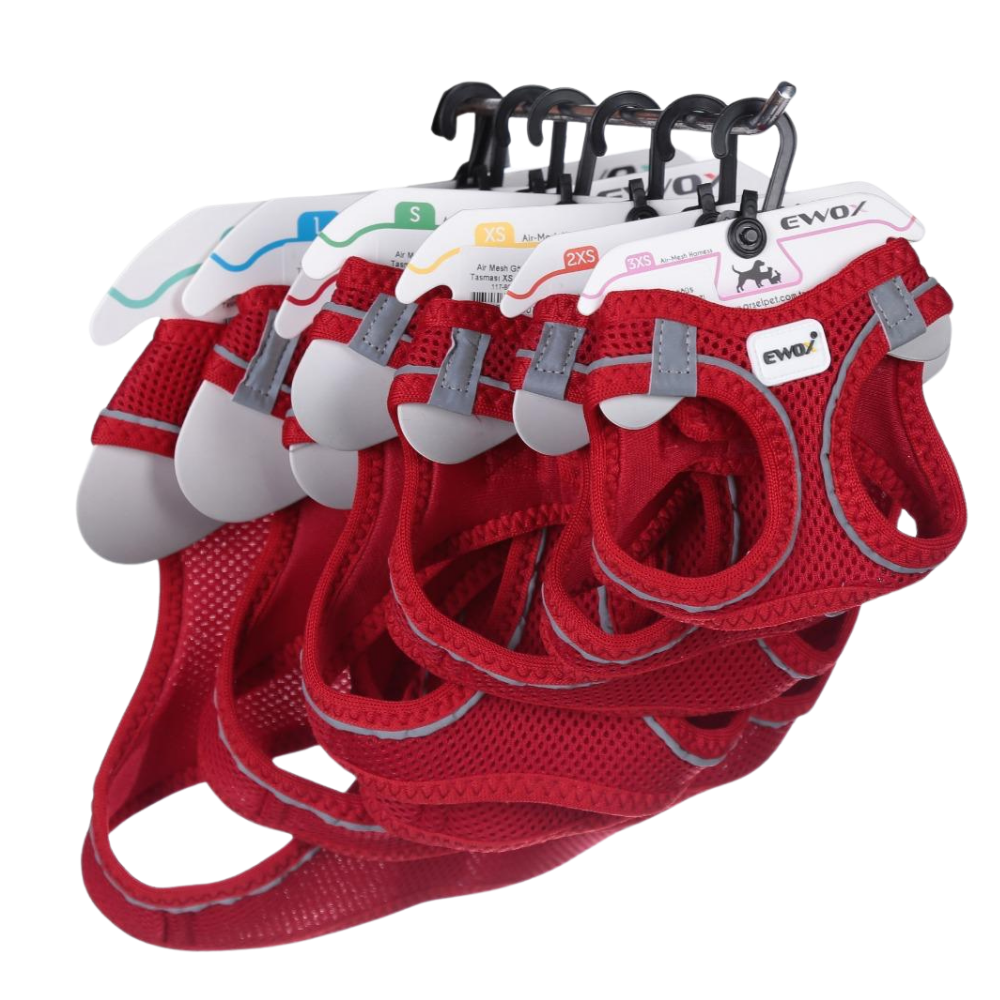 Ewox Air Mesh Red Dog Harness Lightweight Security XS