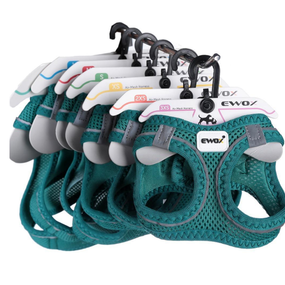 Ewox Air Mesh Green Dog Harness Breathable Design XS