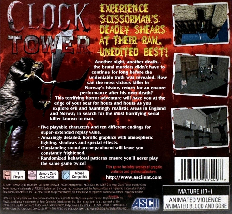 Clock Tower – PlayStation 1 (PS1)
