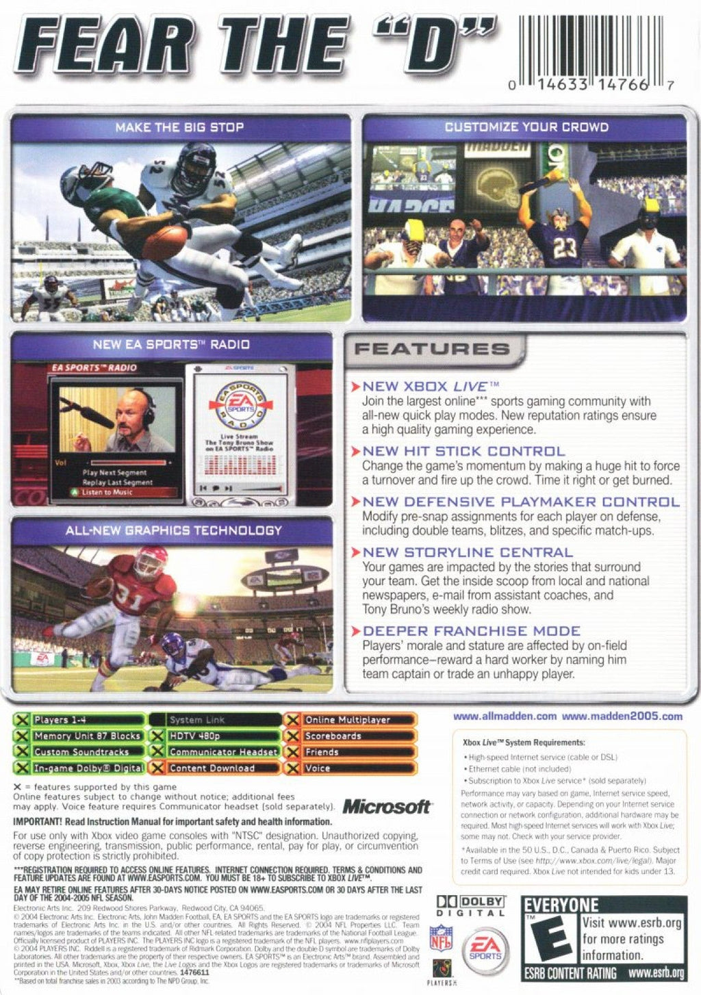 Madden NFL 2005 – Xbox (XBOX)