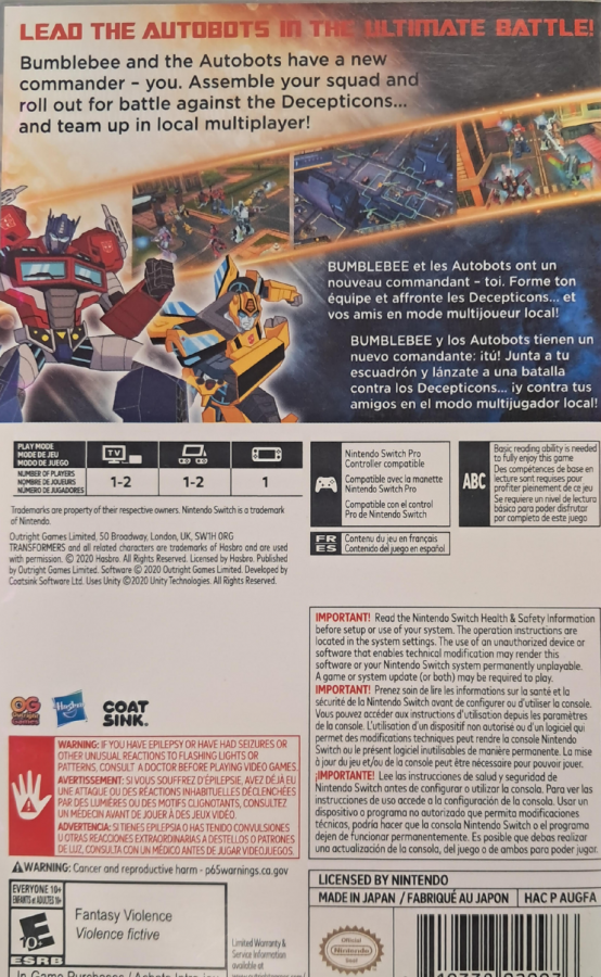 Transformers Battlegrounds – Nintendo Switch (NS)