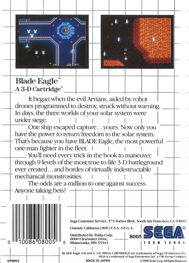 Blade Eagle 3D – Sega Master System (SMS)