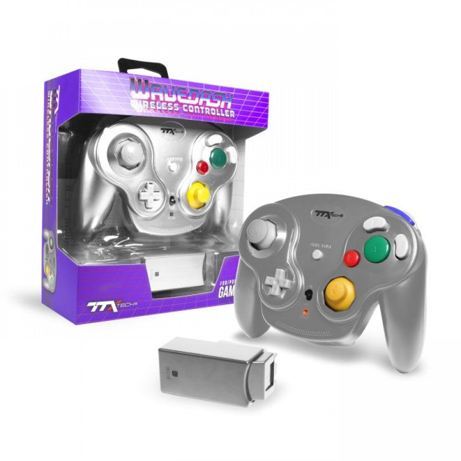 Wavedash 2.4GHZ Controller for GC [Silver] – Nintendo GameCube Accessory (GC)