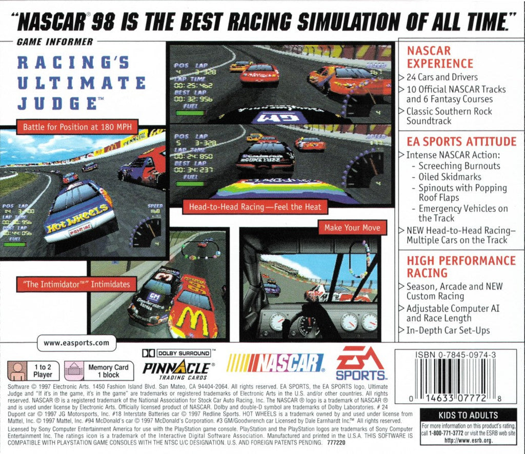 NASCAR 98 – PlayStation 1 (PS1)