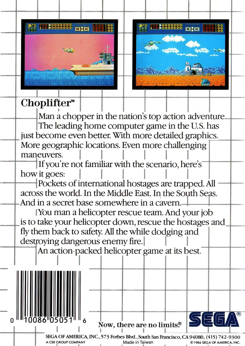 Choplifter – Sega Master System (SMS)