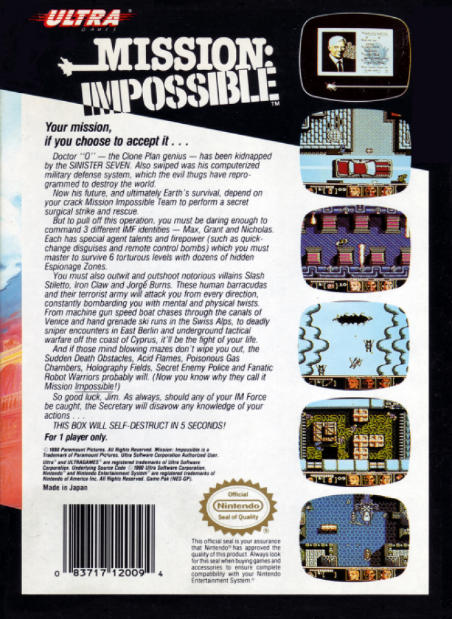 Mission Impossible – Nintendo Entertainment System (NES)