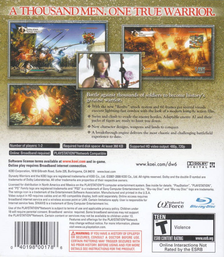 Dynasty Warriors 6 – PlayStation 3 (PS3)