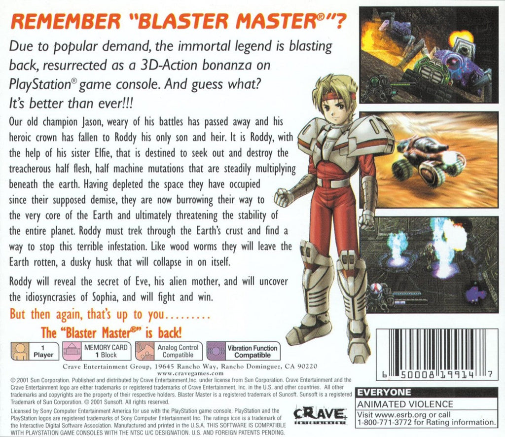 Blaster Master: Blasting Again – PlayStation 1 (PS1)