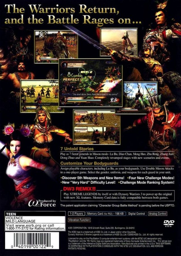 Dynasty Warriors 3: Xtreme Legends – PlayStation 2 (PS2)