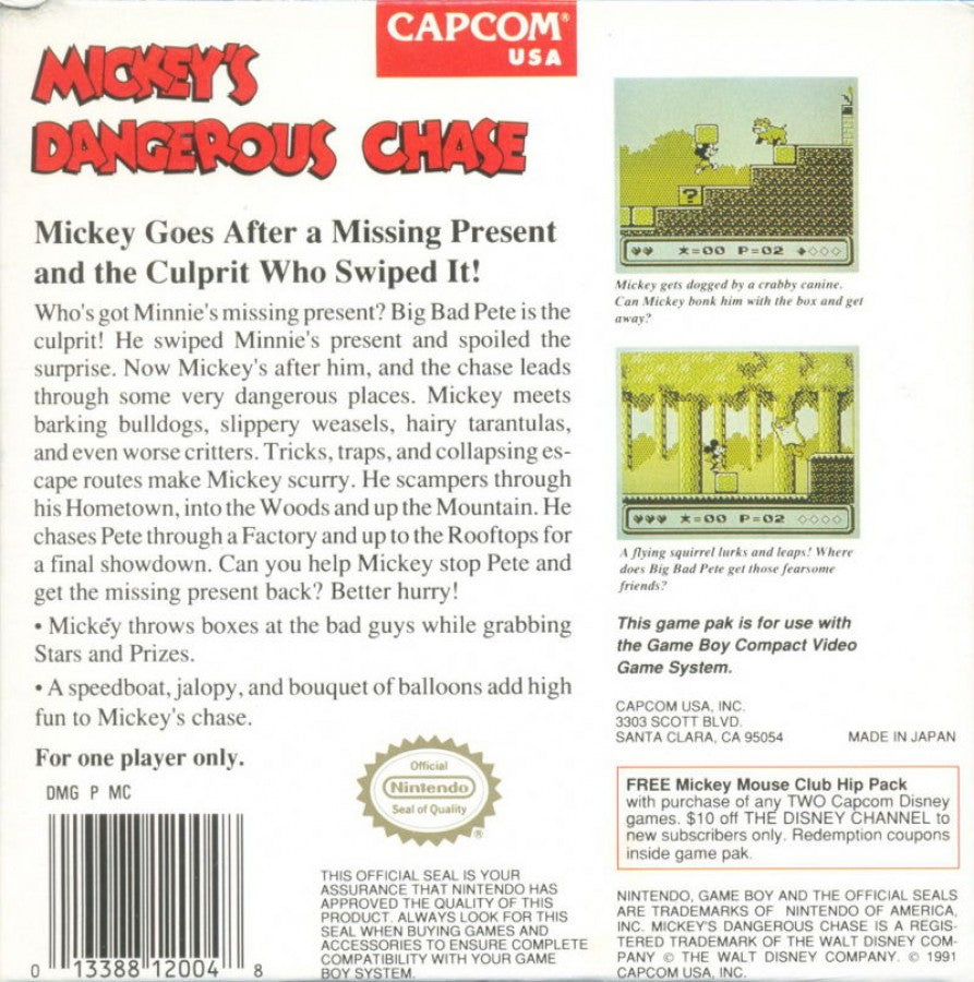 Mickey's Dangerous Chase  – Game Boy (GB)