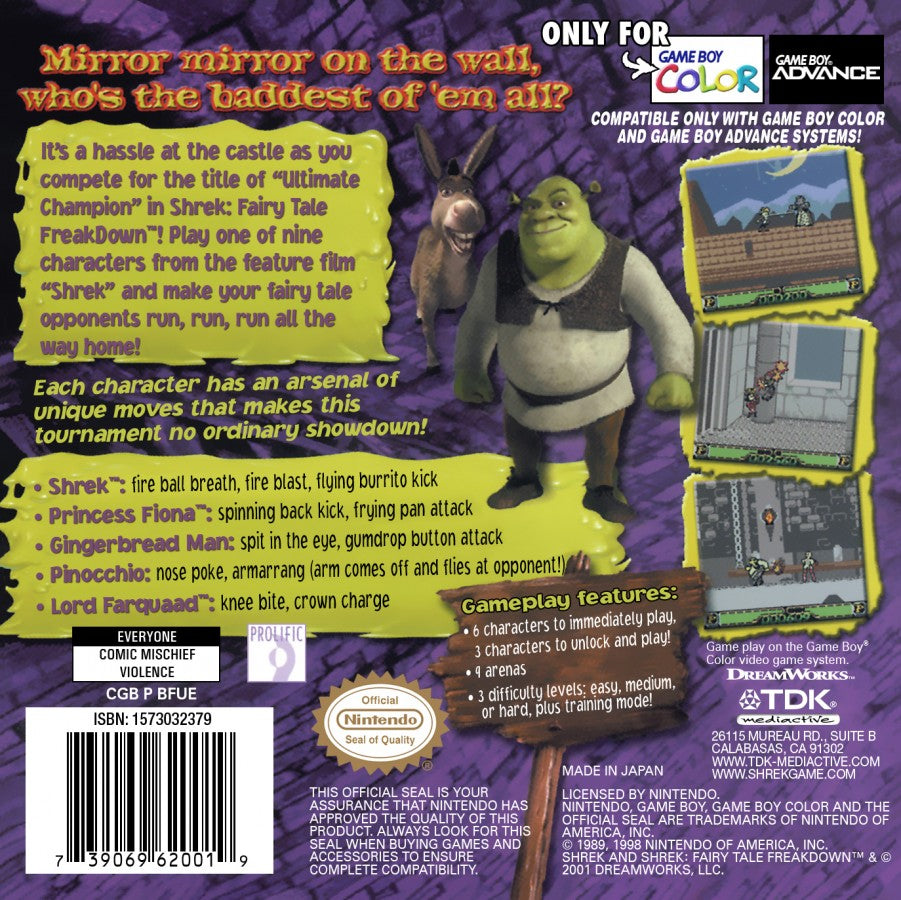 Shrek Fairy Tales Freakdown – Game Boy Color (GBC)