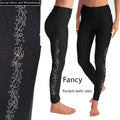 Black Rhinestone Swirl Leggings with Side Pockets