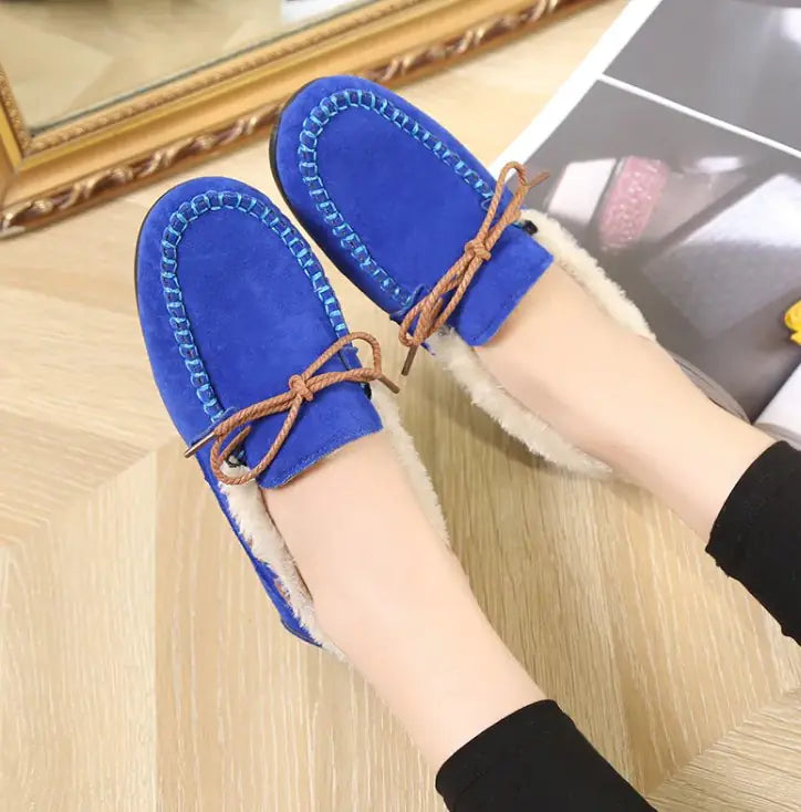 Women's Winter Plush Slip-On Moccasin Flats