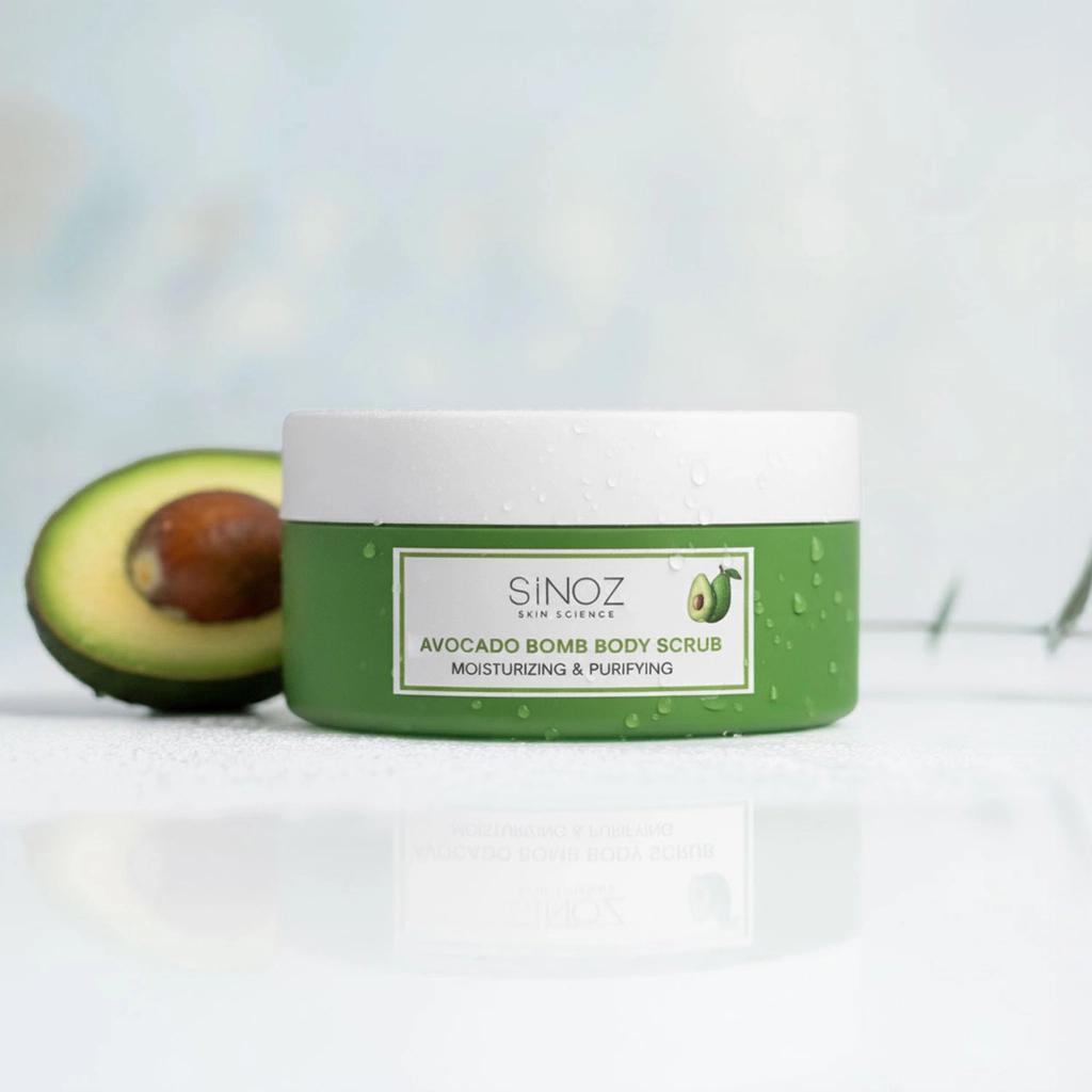 Sinoz Avocado Bomb Moisturizing & Purifying Body Scrub 300g